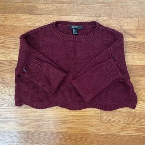 Maroon Cropped Sweater